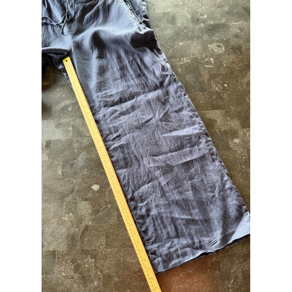 Michael Kors 100% Linen Wide Leg Pants Women's Size 16 Navy Blue Boho Minimalist - Picture 8 of 9
